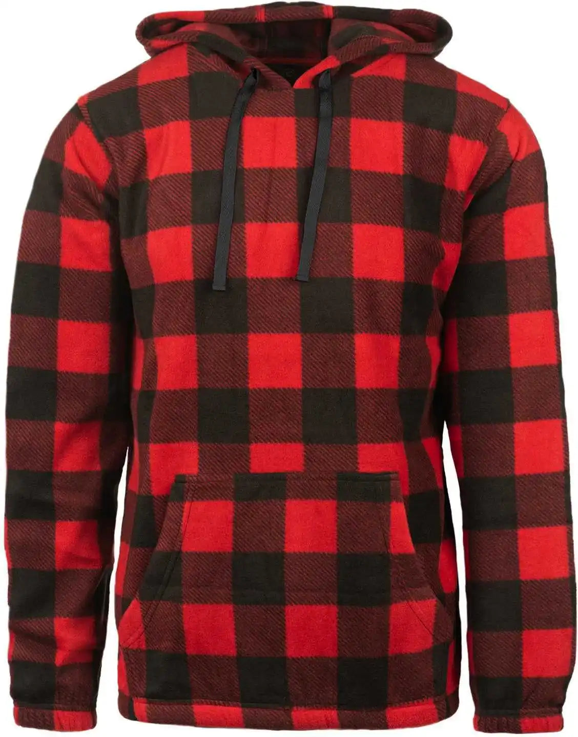 Burnside 3500 Polar Fleece Hooded Pullover - Red Black