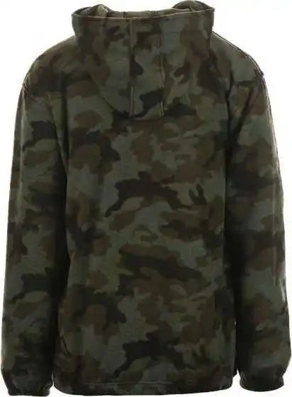 Burnside 3600 Polar Fleece Quarter-zip Hooded Pullover - Green Camo