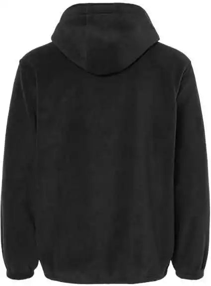 Burnside 3600 Polar Fleece Quarter-zip Scuba Hooded Pullover - Black