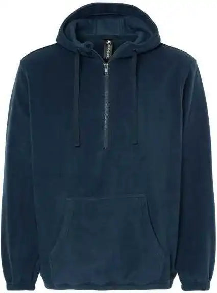 Burnside 3600 Polar Fleece Quarter-zip Scuba Hooded Pullover - Navy