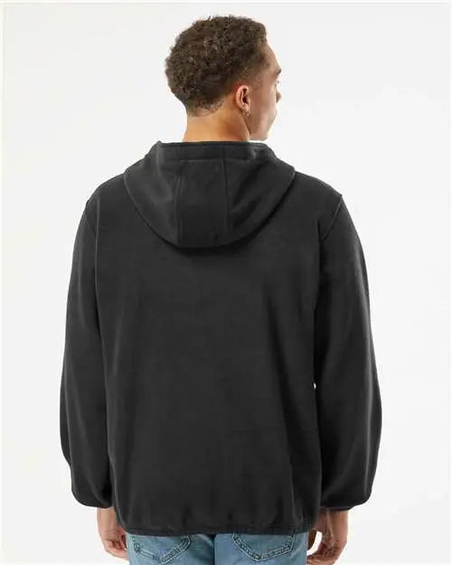 Burnside 3600b Polar Fleece Quarter-zip Hooded Pullover - 3600 - Black