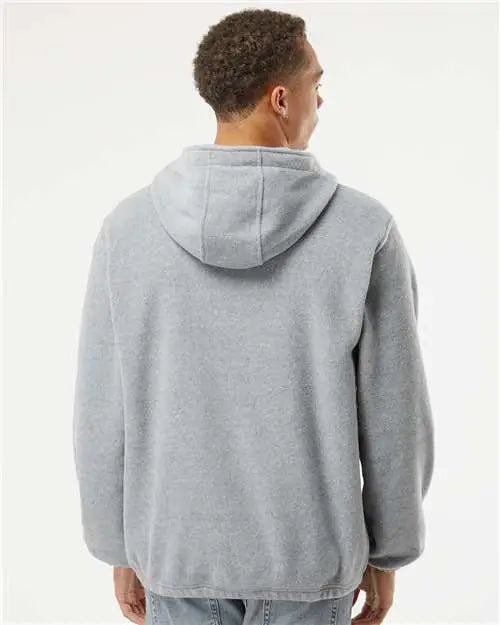 Burnside 3600b Polar Fleece Quarter-zip Hooded Pullover - 3600 - Heather Gray