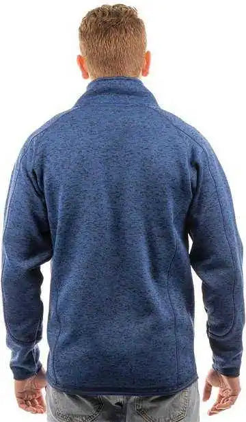 Burnside 3901 Sweater Knit Jacket Heather Navy