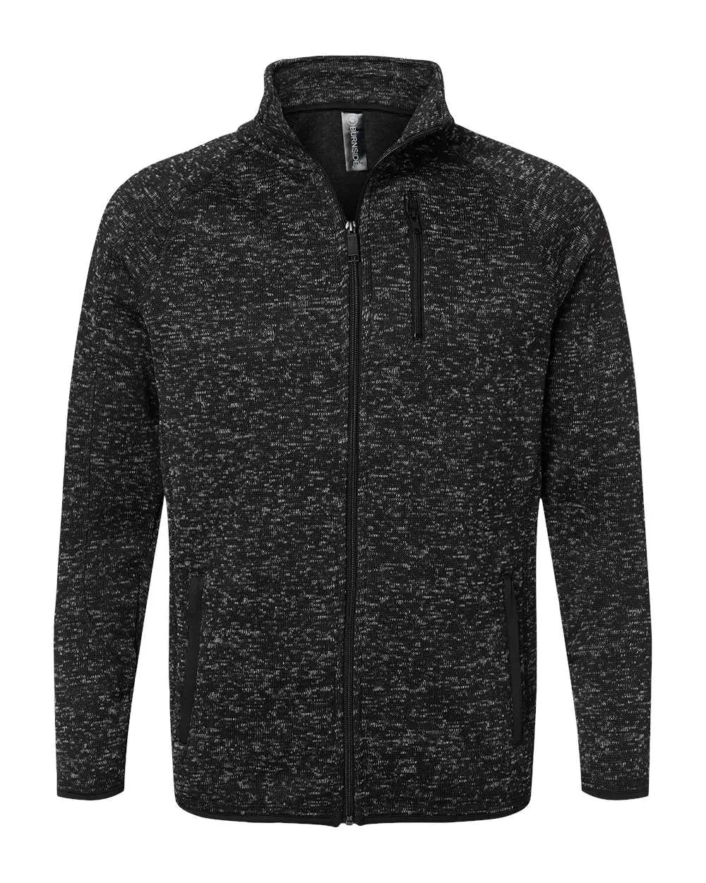 Burnside 3901b Sweater Knit Jacket - 3901 - Heather Black - Adult s