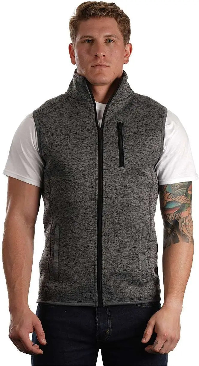 Burnside 3910 Sweater Knit Vest - Heather Charcoal - Dark Gray / s