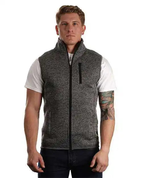 Burnside 3910 Sweater Knit Vest - Heather Charcoal