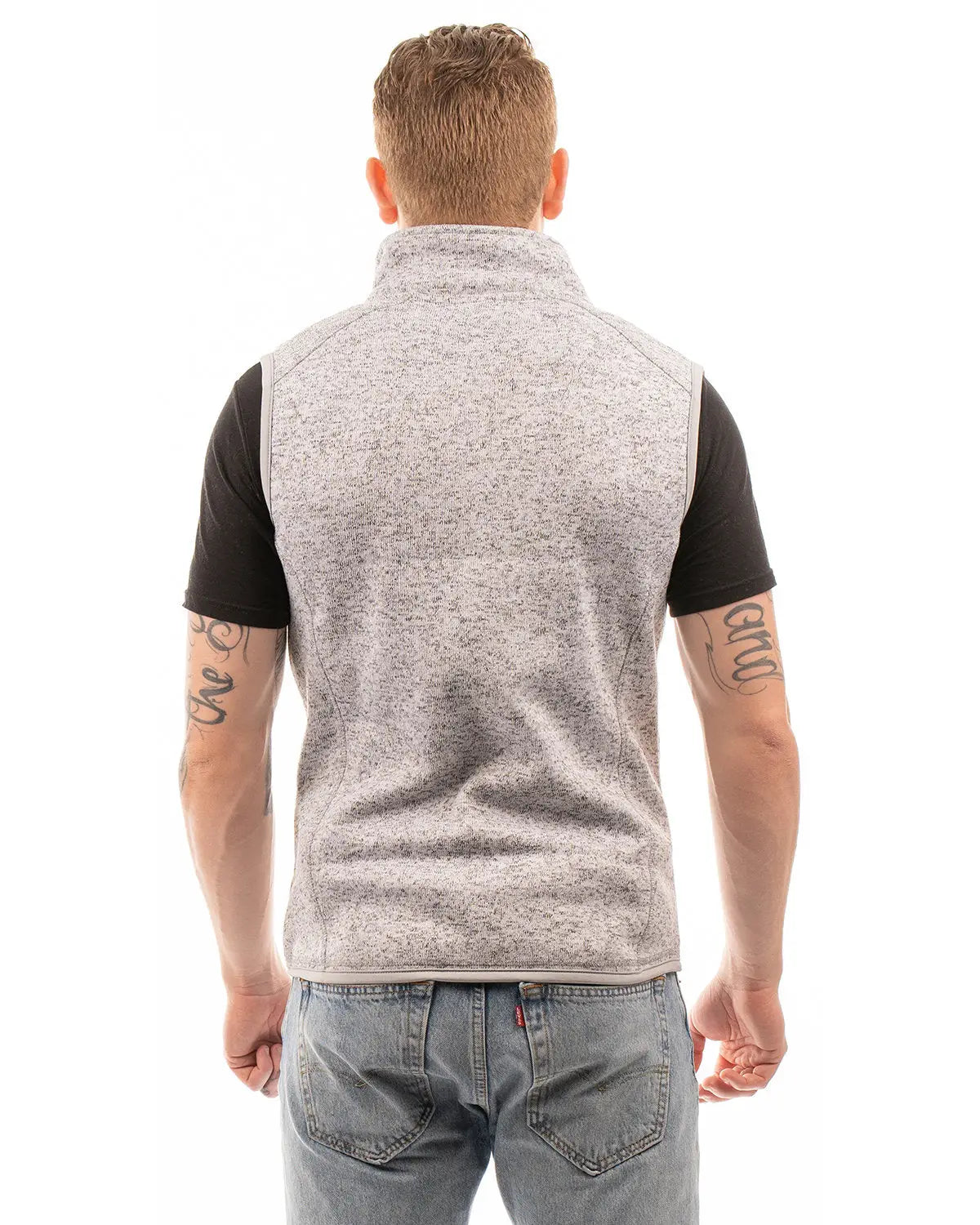 Burnside 3910 Sweater Knit Vest - Heather Grey