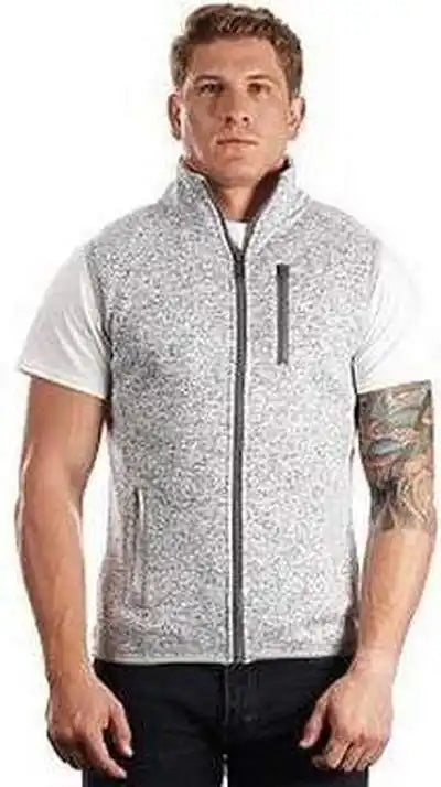 Burnside 3910 Sweater Knit Vest - Heather Grey