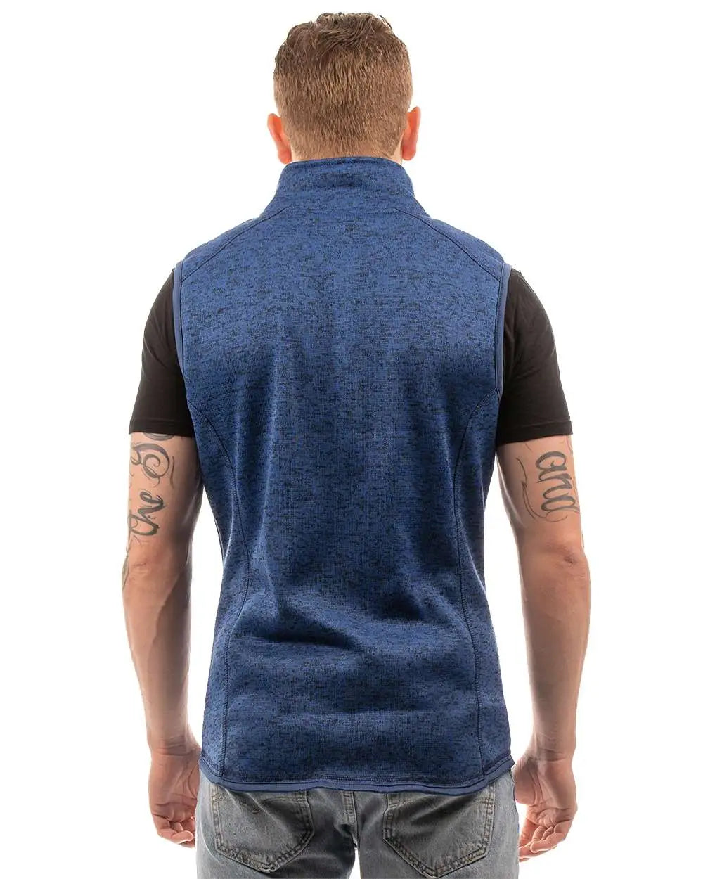 Burnside 3910 Sweater Knit Vest - Heather Navy