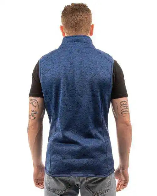 Burnside 3910 Sweater Knit Vest - Heather Navy