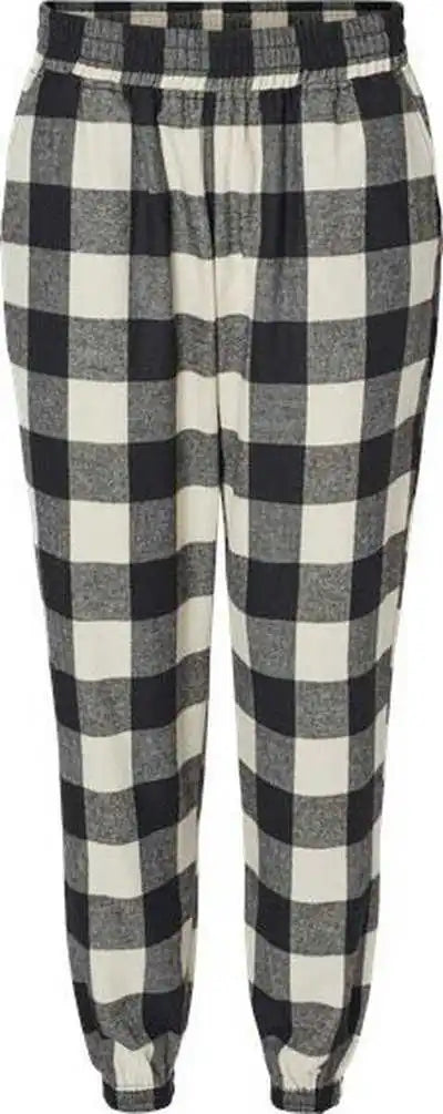 Burnside 4810 Youth Flannel Joggers - Ecru Black Buffalo