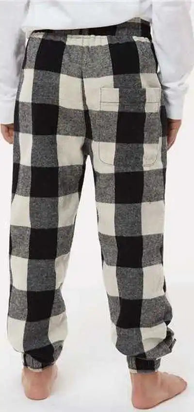 Burnside 4810 Youth Flannel Joggers - Ecru Black Buffalo