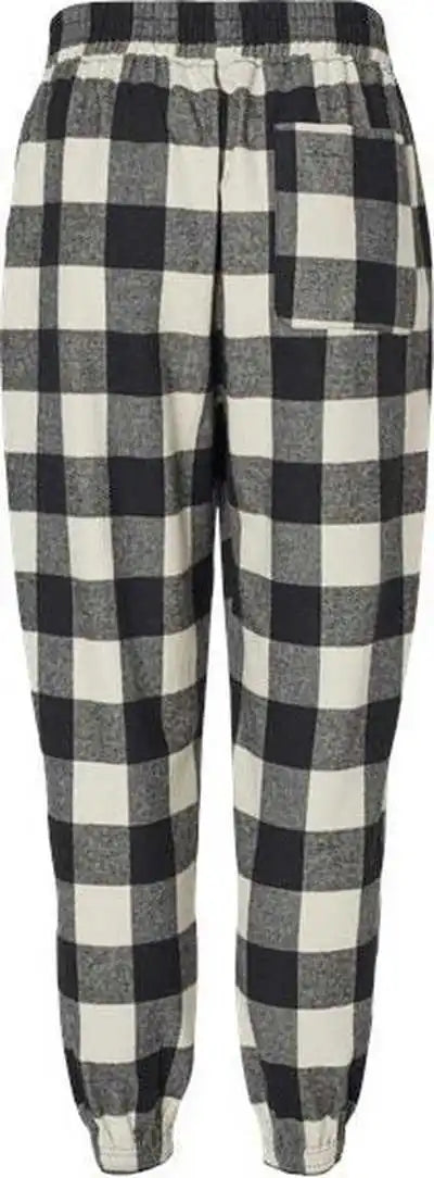 Burnside 4810 Youth Flannel Joggers - Ecru Black Buffalo