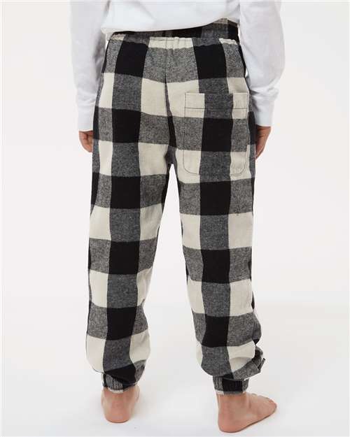 Burnside 4810b Youth Flannel Joggers - 4810 - Ecru Black Buffalo