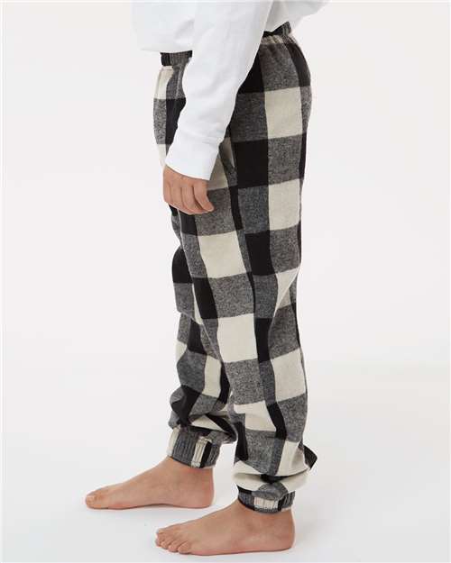 Burnside 4810b Youth Flannel Joggers - 4810 - Ecru Black Buffalo