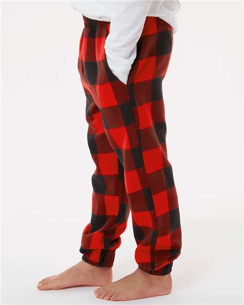 Burnside 4810b Youth Flannel Joggers - 4810 - Red Black