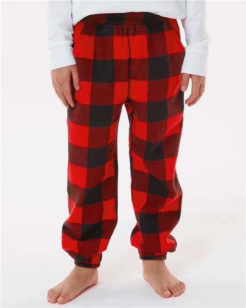 Burnside 4810b Youth Flannel Joggers - 4810 - Red Black