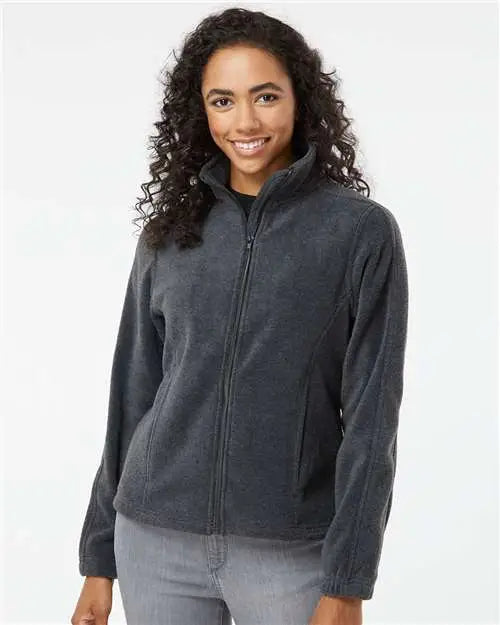 Burnside 5062 Women’s Polar Fleece Full-zip Jacket - Heather Charcoal