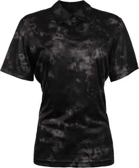 Burnside 5101 Women’s Burn Golf Polo - Black Tie Dye