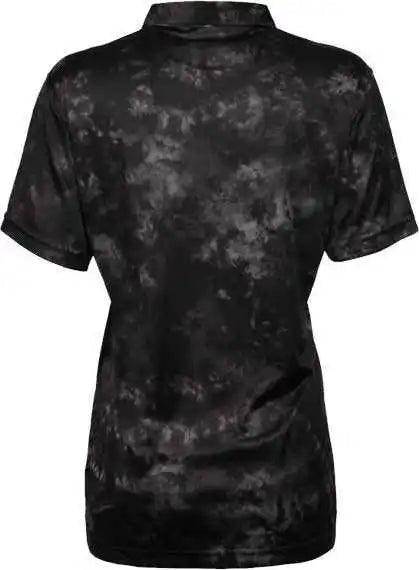 Burnside 5101 Women’s Burn Golf Polo - Black Tie Dye