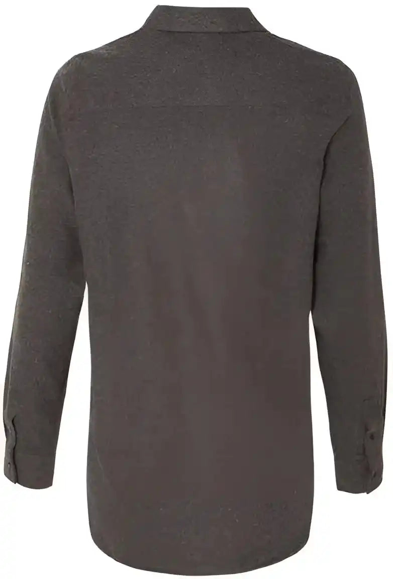 Burnside 5200 Women’s Long Sleeve Solid Flannel Shirt - Charcoal
