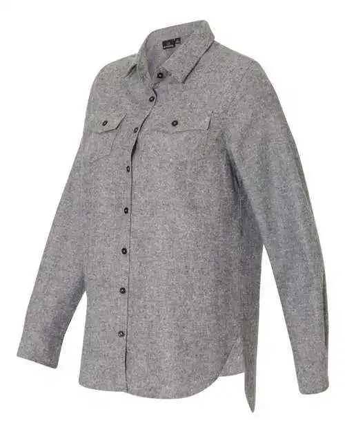 Burnside 5200 Women’s Long Sleeve Solid Flannel Shirt - Heather Grey