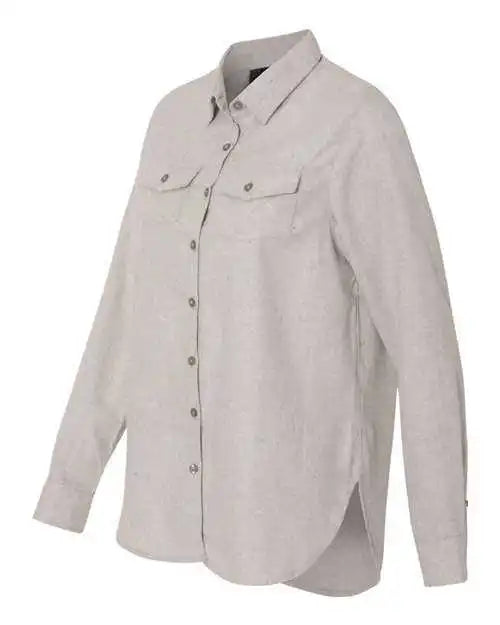 Burnside 5200 Women’s Long Sleeve Solid Flannel Shirt - Stone