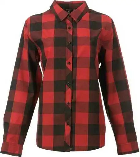 Burnside 5203 Women’s Buffalo Plaid Long Sleeve Shirt - Red Black