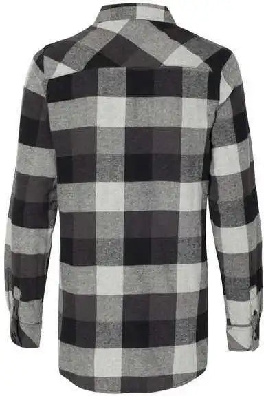 Burnside 5210 Women’s Yarn Dyed Long Sleeve Flannel Shirt Black Grey
