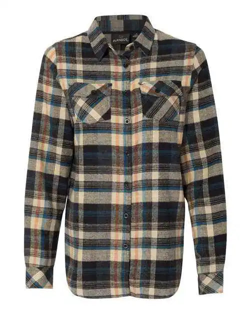 Burnside 5210 Women’s Yarn Dyed Long Sleeve Flannel Shirt Dark Khaki