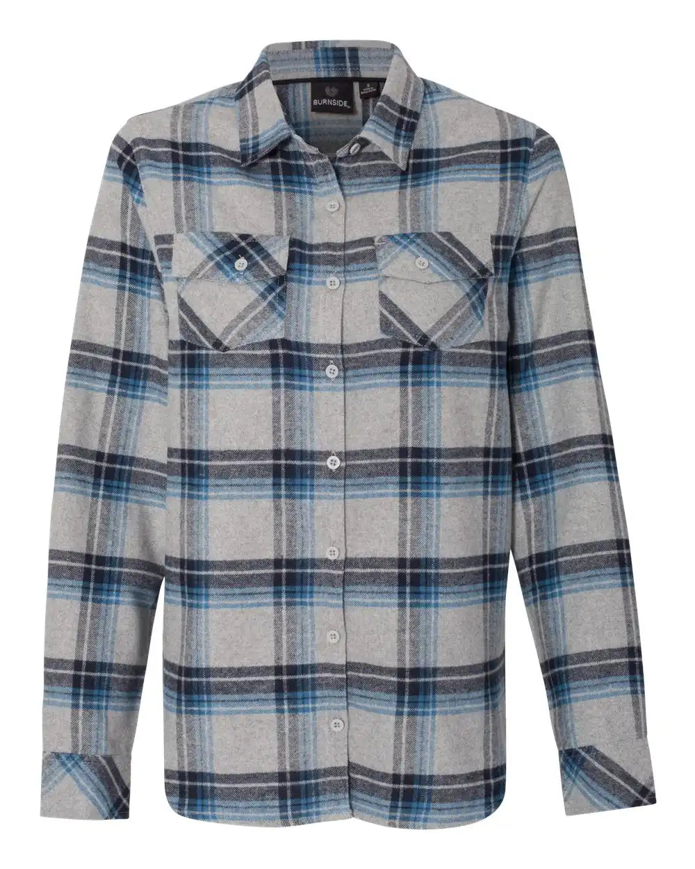 Burnside 5210 Women’s Yarn-dyed Long Sleeve Flannel Shirt - Grey Blue - Grey/ / s