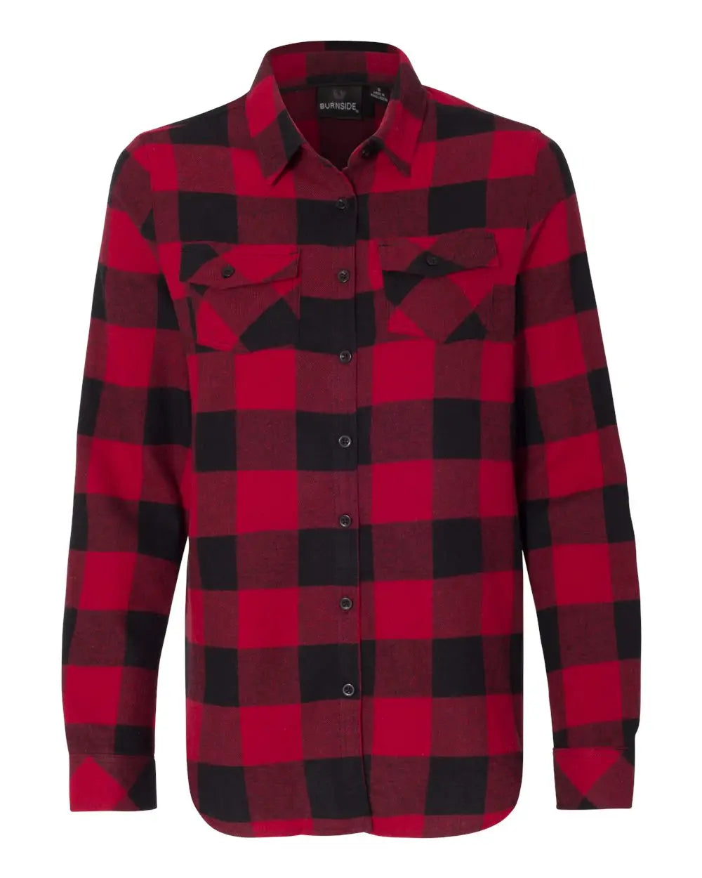 Burnside 5210 Women’s Yarn-dyed Long Sleeve Flannel Shirt - Red Black Buffalo - s