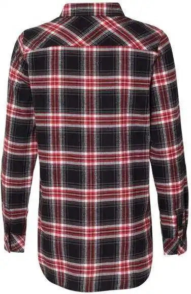 Burnside 5210 Women’s Yarn-dyed Long Sleeve Flannel Shirt - Red