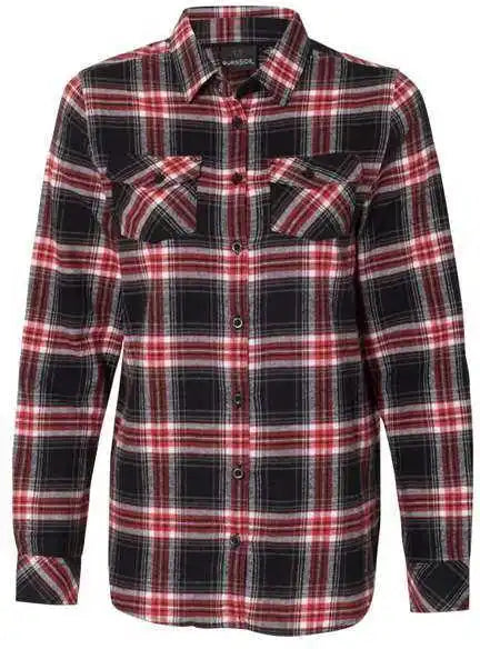 Burnside 5210 Women’s Yarn-dyed Long Sleeve Flannel Shirt - Red