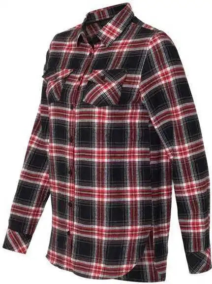 Burnside 5210 Women’s Yarn-dyed Long Sleeve Flannel Shirt - Red