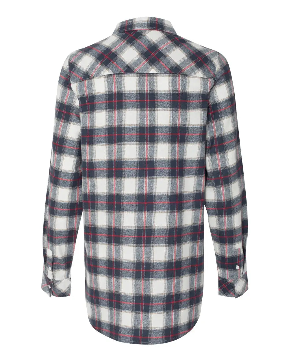 Burnside 5210 Women’s Yarn-dyed Long Sleeve Flannel Shirt - White Red - s