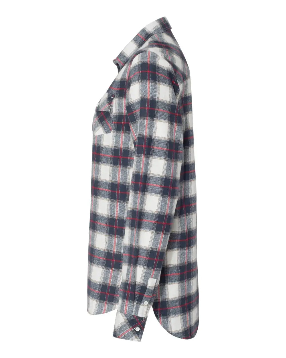 Burnside 5210 Women’s Yarn-dyed Long Sleeve Flannel Shirt - White Red