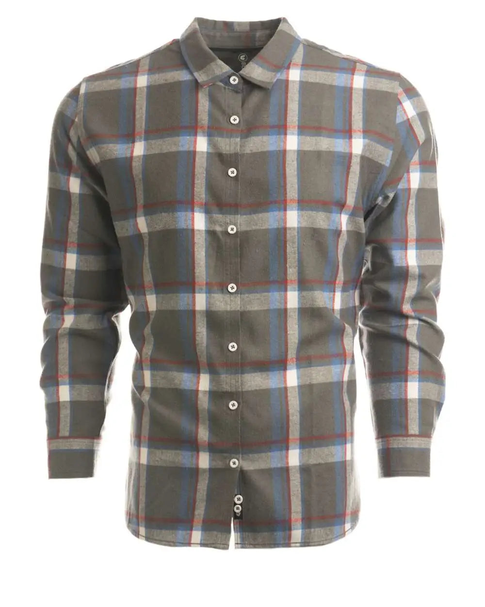 Burnside 5212 Women’s no Pocket Yarn-dyed Long Sleeve Flannel Shirt - Steel White - Gray / s