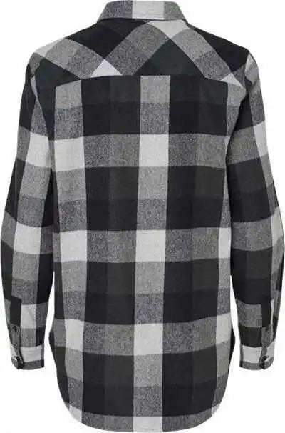 Burnside 5215 Women’s Boyfriend Flannel - Black Grey