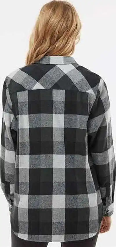 Burnside 5215 Women’s Boyfriend Flannel - Black Grey