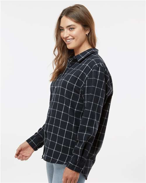Burnside 5215 Women’s Boyfriend Flannel - Navy White