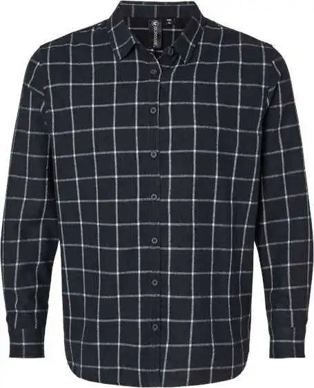 Burnside 5215 Women’s Boyfriend Flannel - Navy White