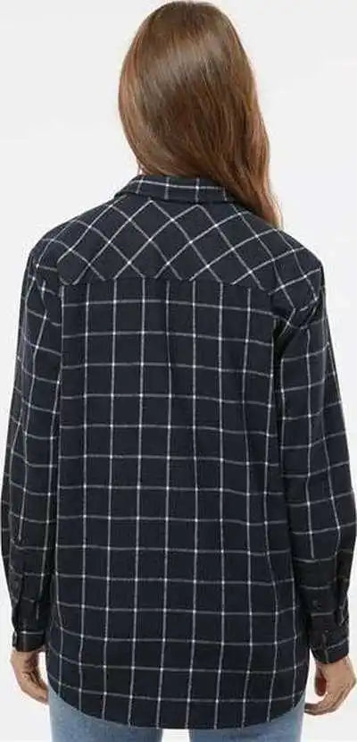 Burnside 5215 Women’s Boyfriend Flannel Navy White