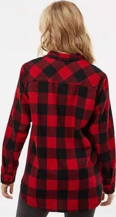 Burnside 5215 Women’s Boyfriend Flannel Red Black Buffalo