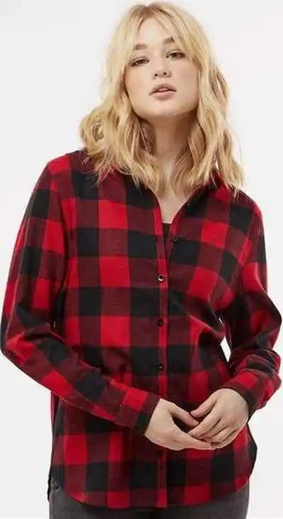 Burnside 5215 Women’s Boyfriend Flannel Red Black Buffalo