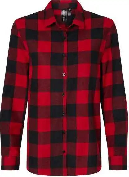 Burnside 5215 Women’s Boyfriend Flannel Red Black Buffalo