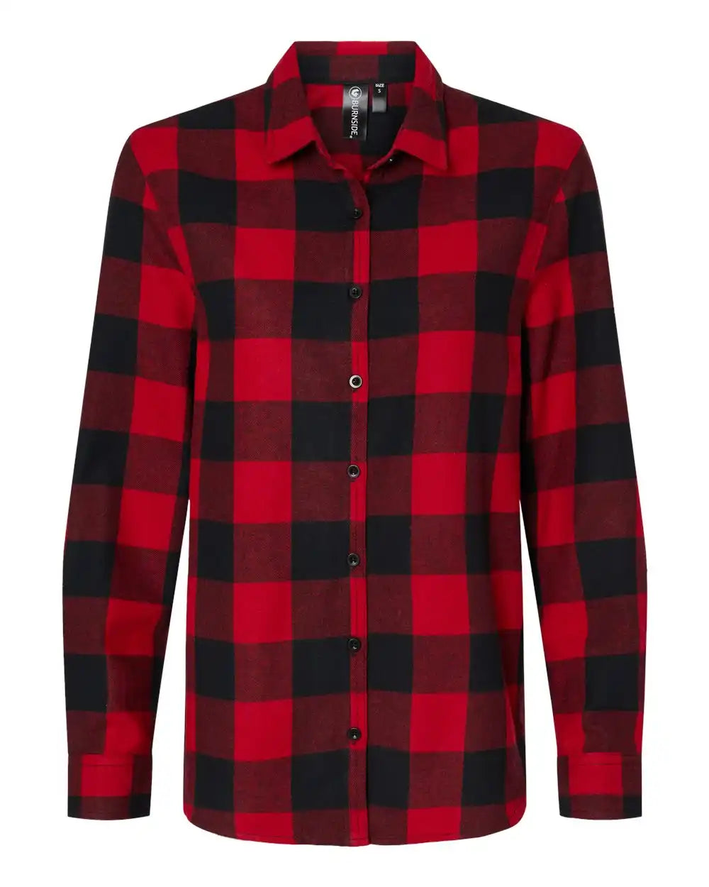 Burnside 5215 Women’s Boyfriend Flannel - Red Black Buffalo - s