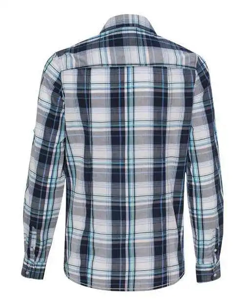 Burnside 5222 Women’s Long Sleeve Plaid Shirt - Navy