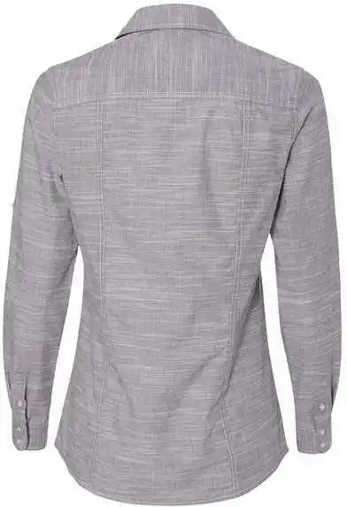 Burnside 5247 Women’s Textured Solid Long Sleeve Shirt - Black