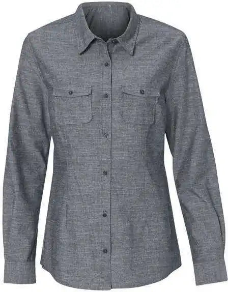 Burnside 5255 Women’s Long Sleeve Chambray Dark Denim